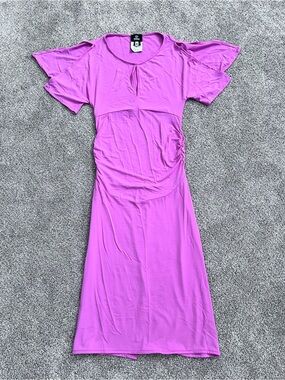 Vintage Versace jeans couture split sleeve bubble gum pink dress